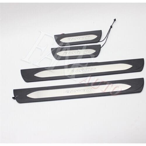 Car Styling Stainless Steel Led Door Sill Scuff Plate Guard Sills Protector Trim For Nissan Qashqai 2014-2019