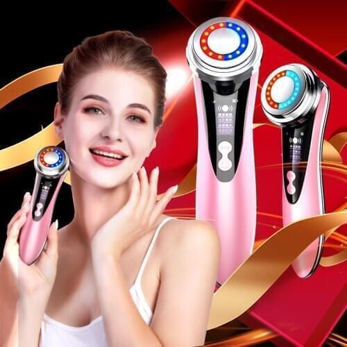 LED Photon Ultrasonic Lifting Face Skin Cleaner Wrinkle Remover Anti Aging Ultrasound Facial Beauty Massage Skin Rejuvenation