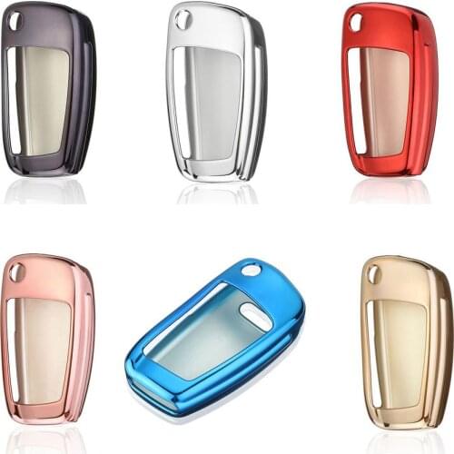 TPU Remote Smart Key Cover Fob Case Shell For for AUDI A1 A3 A4 S3 S4 S5 TT Car Key Interior Decorations Accessories