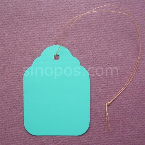 PVC Outdoor Tags Pre-strung 50x68mm, plastic price hangtag nursery plant tree flower gardening marker label ticket waterproof