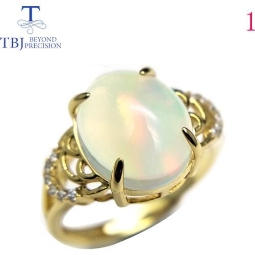 TBJ,Diversity quality ethiopian opal oval 10*12mm 3ct up natual colorful gemstone ring in 925 sterling silver for women with box