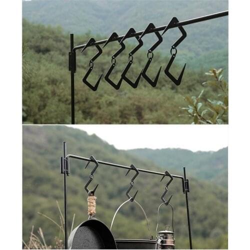 1pcs Outdoor S-shaped Hook Kitchen Spoon Pan Pot Utensils Hangers Camping Connection Buckle Door Closet Clothes Rack Tool