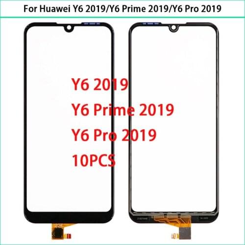 10Pcs 6.09" For Huawei Y6 2019 Y6 Prime 2019 Touch Screen Panel Y6 Pro 2019 MRD-LX1F Touchscreen Sensor Digitizer Replace
