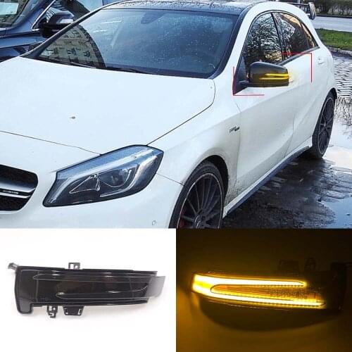 2Pcs Dynamic Turn Signal LED Light Side Mirror Indicator For Mercedes Benz W204 CLA A B C E S GLA GLK CLS Class W176 W212