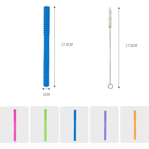 2pcs/set Baby Teether Molar Toy Anti-eating Hand Molar Straw Stick Pacifier Newborn Dental Care Nursing Molar Rod Toy With Brush