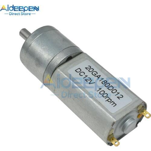20GA180 DC 12V 15/60/100/150/200/400/500RPM Mini Metal Gear Motor DC Gear Speed Reduction Low Speed High Torque For Car Toys
