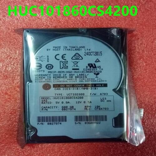 90% New Original HDD For Hgst 600GB 2.5" SAS 128MB 15000RPM For Internal HDD For Server HDD For HUC101860CS4200
