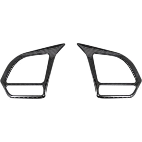 Car Metal Carbon Fiber Steering Wheel Cover Trim Decoration Frame for MG ZS EV HS MG6 MG5 EZS 2018-2021 Accessories