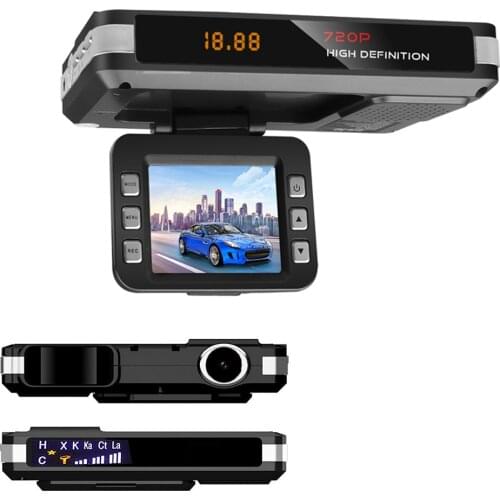 Car Radar DVR 9V~24V 2 In 1 Anti Radar Detector 12 languages Driving Recorder Video Camera Flow Detecting Dash Cam Car Detector