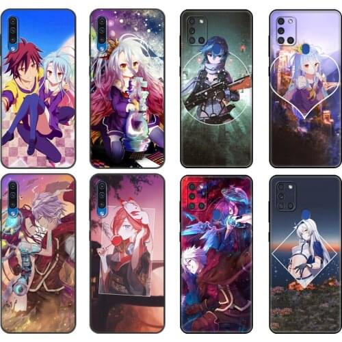 Black tpu Case For Samsung Galaxy A50 50S A30S A10 A01 A11 A21S A31 A41 A51 A71 M21 M30S S10 LITE Cover Game NO Life Anime