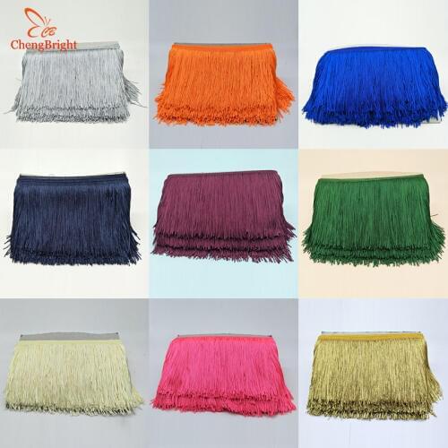 CHENGBRIGHT 10 Yard 30CM Long Lace Fringe Trim Tassel Fringe Trimming For Diy Latin Dress Stage Clothes Accessories Lace Ribbon