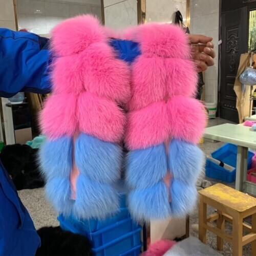 Kids fur gilet natural fox fur gilet real fox fur gilet for kids