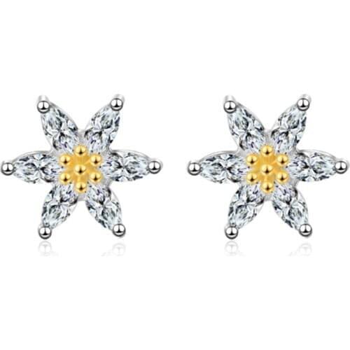 Cold wind student wind small fresh art sweet sweet cute trend wild small stars femalesilver plated stud earrings WE111