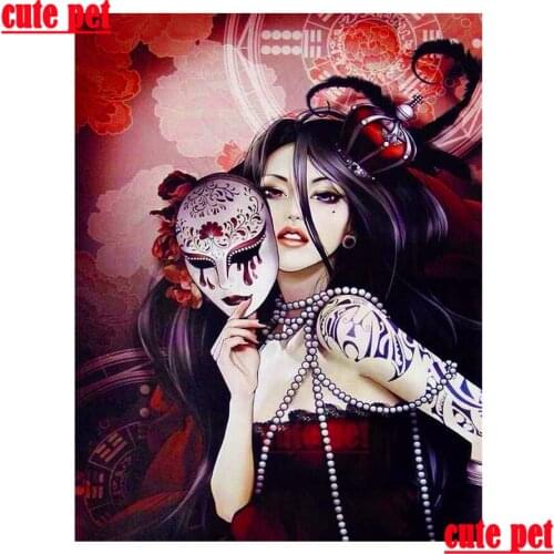 Cute pet Diy diamond painting cross stitch Mask woman 5D Diamond Embroidery full Square round drill puzzle Art home Decoration