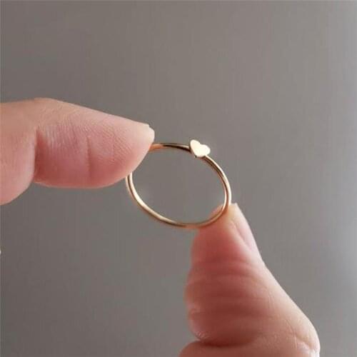Heart-shape Ring14K gold filled Knuckle Ring Boho Gold Jewelry Anillos Mujer Minimalistic Stacking Bohemian Ring for Women
