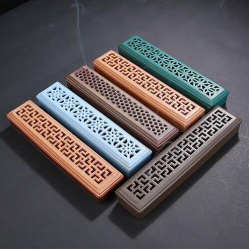 Creative hollow ceramic incense box lying incense box incense box incense plug box household modern simple cross-border factory