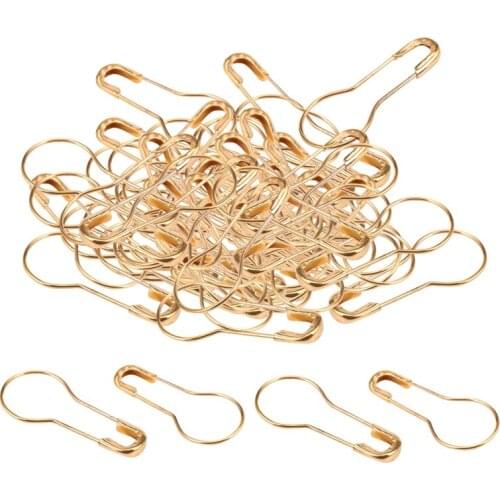 Gourd Hooks Calabash Shape Safety Pins Swing Tag 100 Pcs Gold Tone