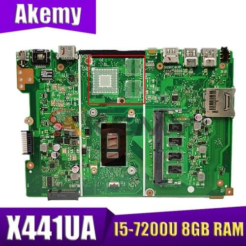 X441UA mainboard I5-7200U CPU 8GB RAM For ASUS X441UA X441UV X441UB X441UQ X441U A441U F441U Laptop Motherboard tested full ok