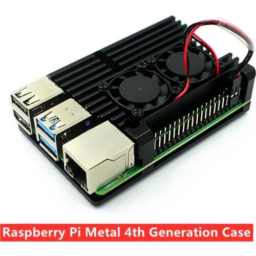 Raspberry Pi Metal 4th Generation Shell Raspberry Pi + Aluminum Alloy Box 4B Assembled Cooling Shell