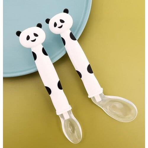 BOOKY Lovely Baby Spoon Cartoon Panda Design Food Grade Material Infant Dining Tableware Newborn Feeding Utensils