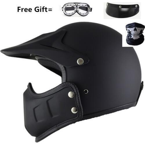 Motorcycle helmet de cafe racer helmet modular Full Face matte black capacetes de motociclista