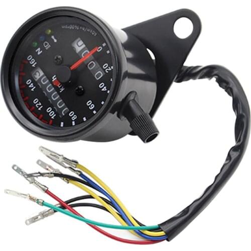 Motorcycle Speedometer Delicate Design Retro 12V Motorcycle Speedometer Odometer with Neutral Gear Headlight Indicator