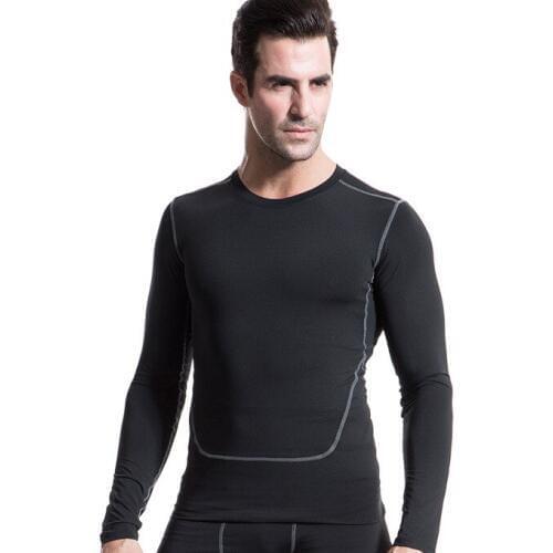 Muscleguys Compression Shirts Men T-shirts Long Sleeve Fitness Bodybuilding Tight slim fit Tops Exercise Workout Gyms Clothing