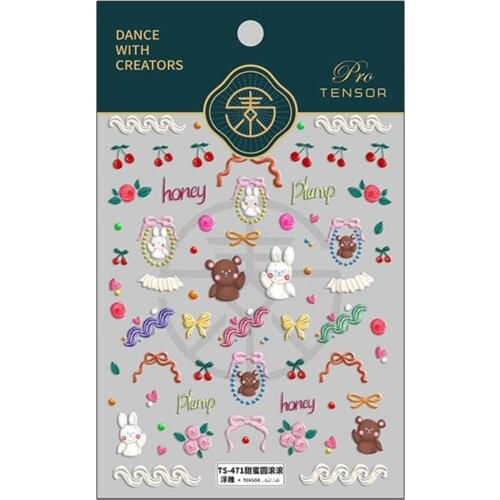 Nail Sticker Good Adhesion High Penetration Mini Cartoons Image Charm Design Empaistic Nail Slide for Female