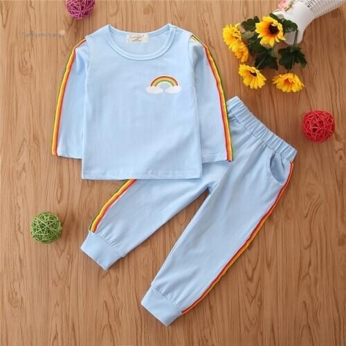New 2020 Spring Autumn Baby Boys Girls Clothes Children Cotton Sports Jacket Pants Toddler Fashion Clothing Kids Tracksuits