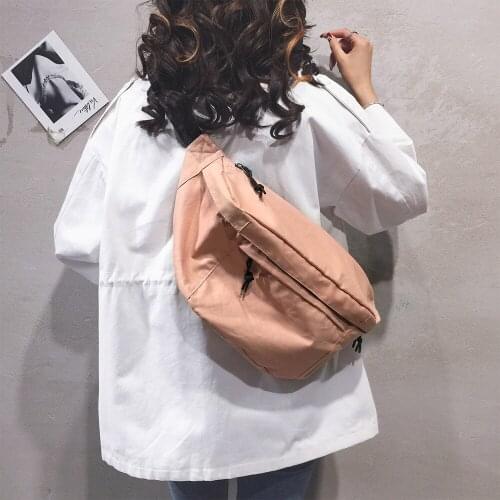 New 2021 Canvas Bag Shoulder Messenger Bag Female Large-Capacity Chest Bag Simple Outdoor Sports Mens And Womens Pockets