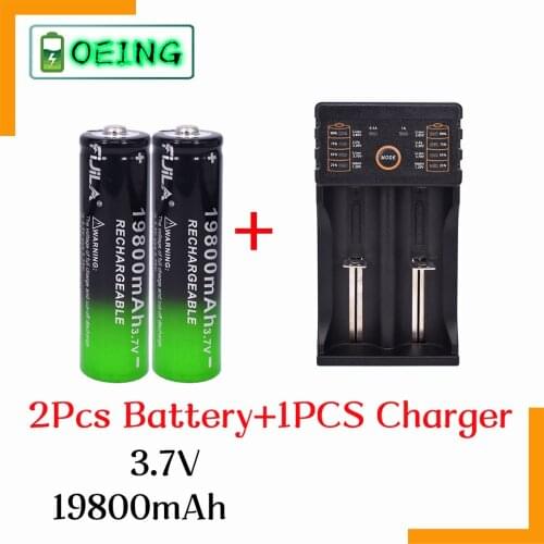 NEW 19800 mAh 18650 Lithium Batteries Flashlight 18650 Rechargeable-Battery 3.7V 19800 Mah for Flashlight + Lii-202 100Bcharge