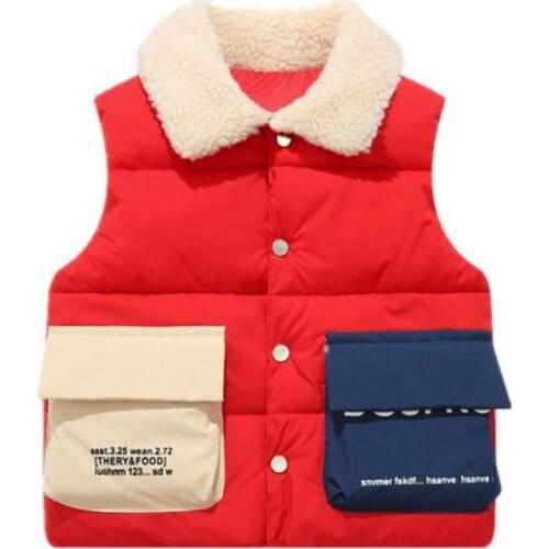 Autumn Winter Childrens Vest Warm Down Jacket for Boys Girls Cotton Padded Baby Waistcoat Vest 1-4 Years Kids Sleeveless Jacket