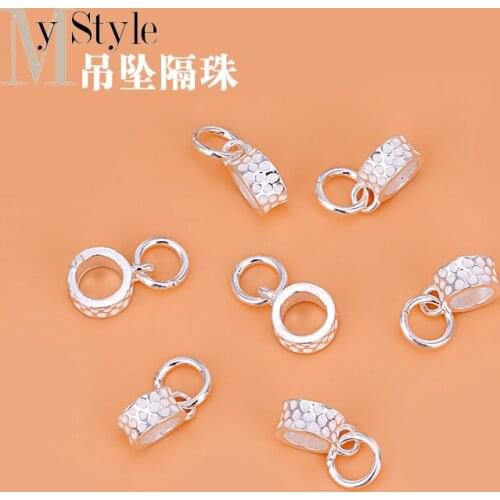 10pcePearl separated pendant pendant S925 pure silver bead loose bead handmade DIY Beaded material Bracelet accessories