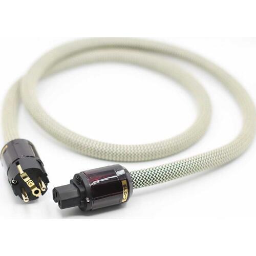 OFC Silver plated AC Power cable EU Power Wire cable with EU Gold Plated P-079E plug connector