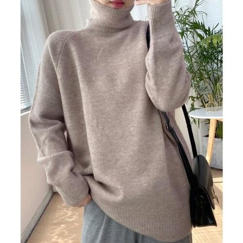 Pullovers Sweater High Quality Oversized Jumper Fall Winter Clothes Beige Purple Aesthetic Sweater Pullover Fashion Sweater