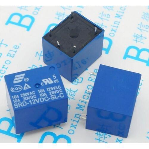 1pcs SRD-12VDC-SL-C 12VDC 10A 250V AC Power relay PCB Type T73-12V 5 feet SRD-12VDC-SL-C 10A 125V AC New original Free shipping