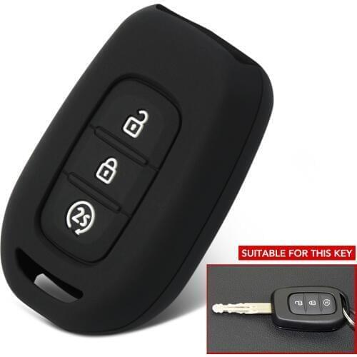 Silicone Car Key Cover Case Key Bag Holder for Renault Duster 3 button Remote Key Car Styling Interior Accessories