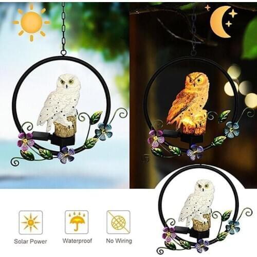 Solar LED Lawn Lamp Owl Hanging Lamp Night Light Waterproof IP65 Outdoor Courtyard Decoration Yard Garden Lamp