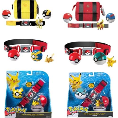 TOMY Pokemon Genuine Elf Ball Belt Pikachu Pokeball Pocket Monster Variant ModelToy Set cosplay Action Figure Model Kids Toy