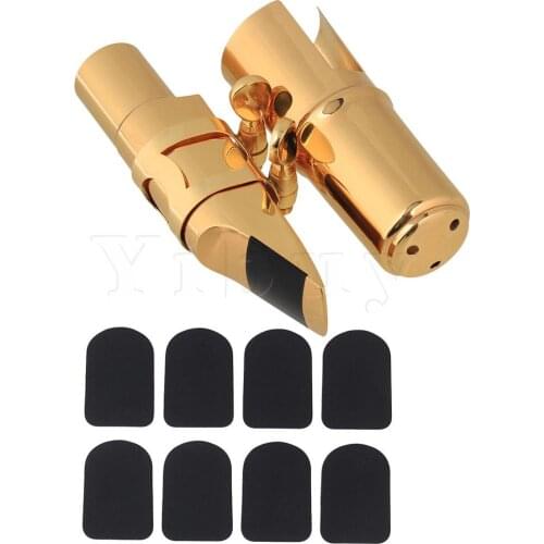 Yibuy B-flat Tenor Sax Saxophone Golden Mouthpiece 7C and Mouthpiece Pads