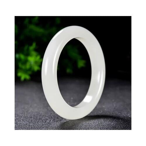 Zheru Jewelry Hetian Jade White 54-62mm Bracelet Elegant Princess Jewelry Best Gift