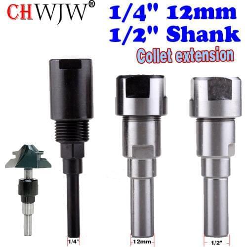 1PC 1/4" 8mm 12mm 1/2"Shank high quality bits Router Collet Extension Engraving machine extension rod