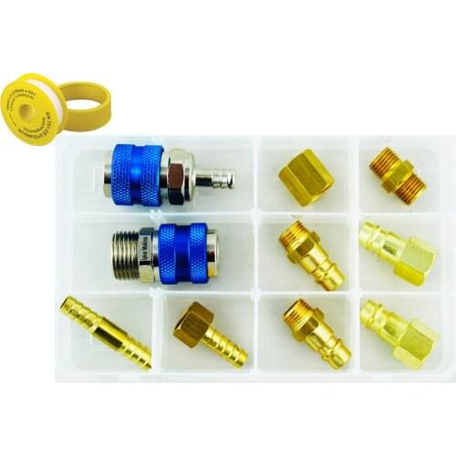10 Pieces 1/4 Quick Connect Hose FittingsAir Compressor Connector Quick Release Coupler Plug Socket Connector Set with Box