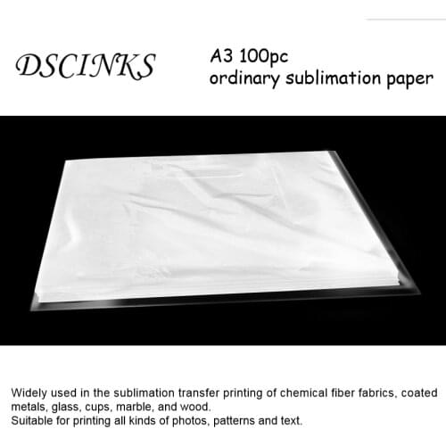 100 Sheets A3 Ordinary Sublimation Heat Transfer Paper inkjet printer for Mugs Ceramics Metal Glass