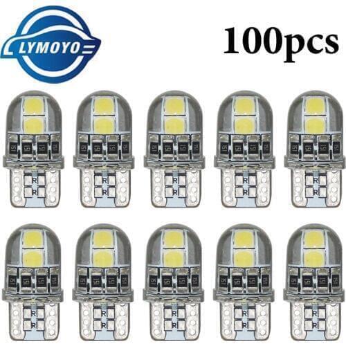 100pcs T10 194 168 3030 4SMD LED Silicone Interior Dome Map Lights Clearance light Canbus License Plate Light Car Styling 12V