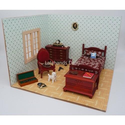 30pcs/1set DIY Dollhouse Miniature Bachelor Bedroom Model Decoration for The Dollhouse Furniture Accessories