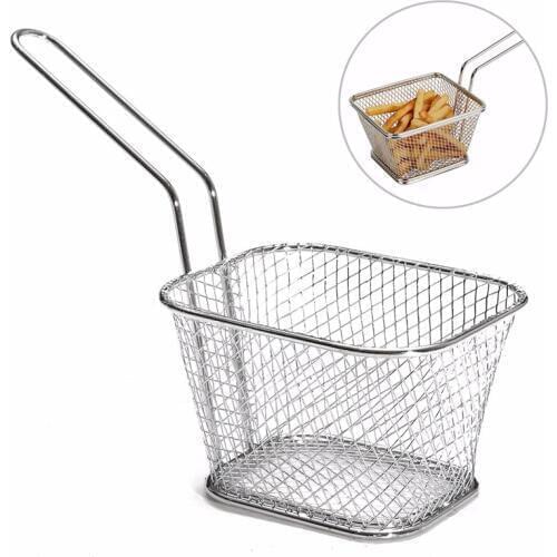 4Pcs/lot Chips Mini Fry Baskets Stainless Steel Fryer Basket Strainer Serving Food Presentation Cooking Tool French Fries Basket