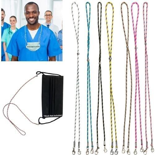 5 Pcs Colorful Mask Ear Hanging Rope Holder Adjustable Face Mask Lanyard Straps Traceless Glasses Chain Comfort Belt With Clips