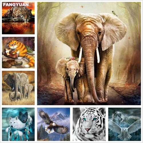 5D Diy Diamond Painting Animals Cross Ctitch Kits Diamond Mosaic Embroidery Landscape 3D Art Painting Full Drill Gift Home Decor