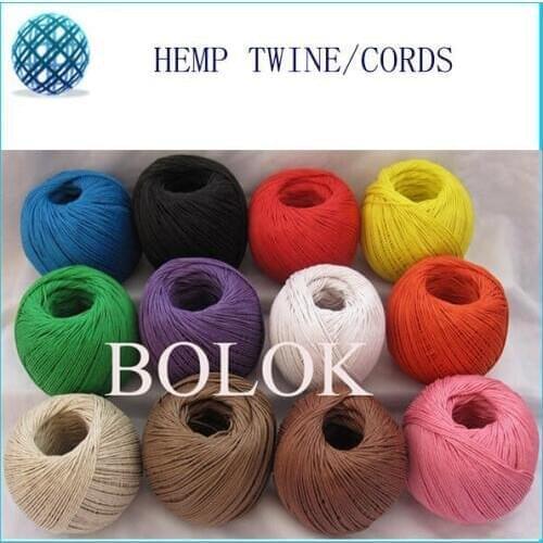 Free shipping 500pcs/lot 12 color hemp cord100m/ball,waxed hemp twine, fabric hemp 100